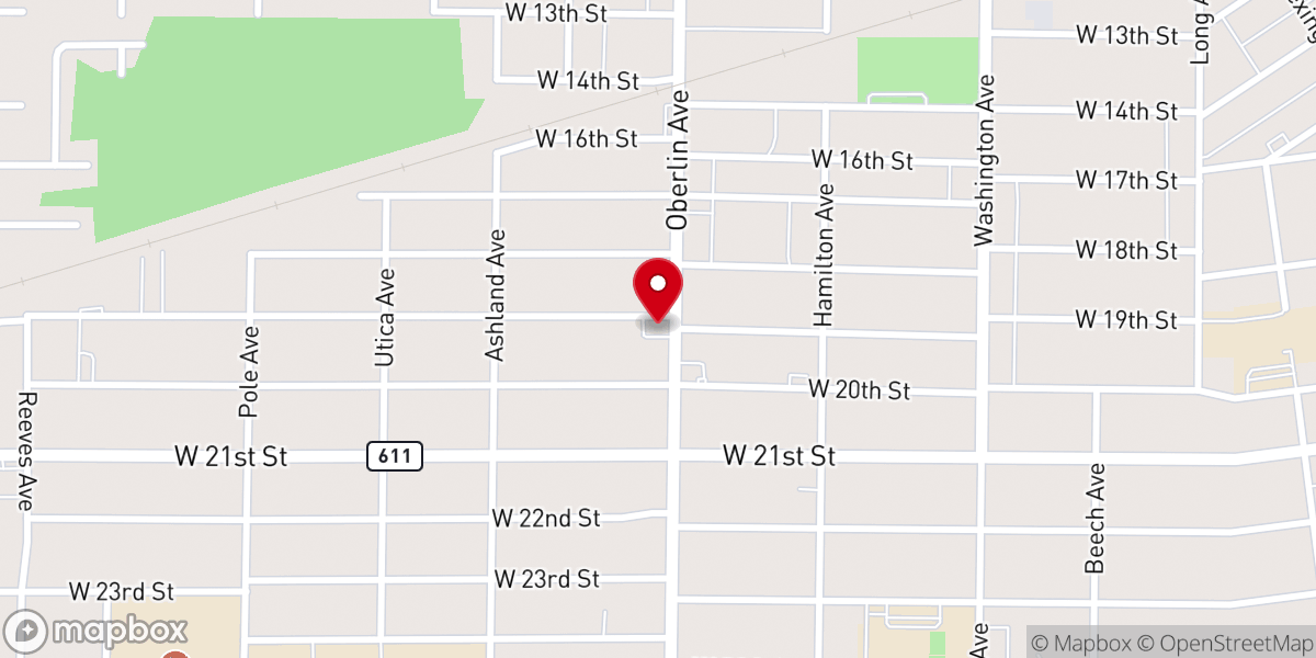 Map showing location of Full Gospel Tabernacle