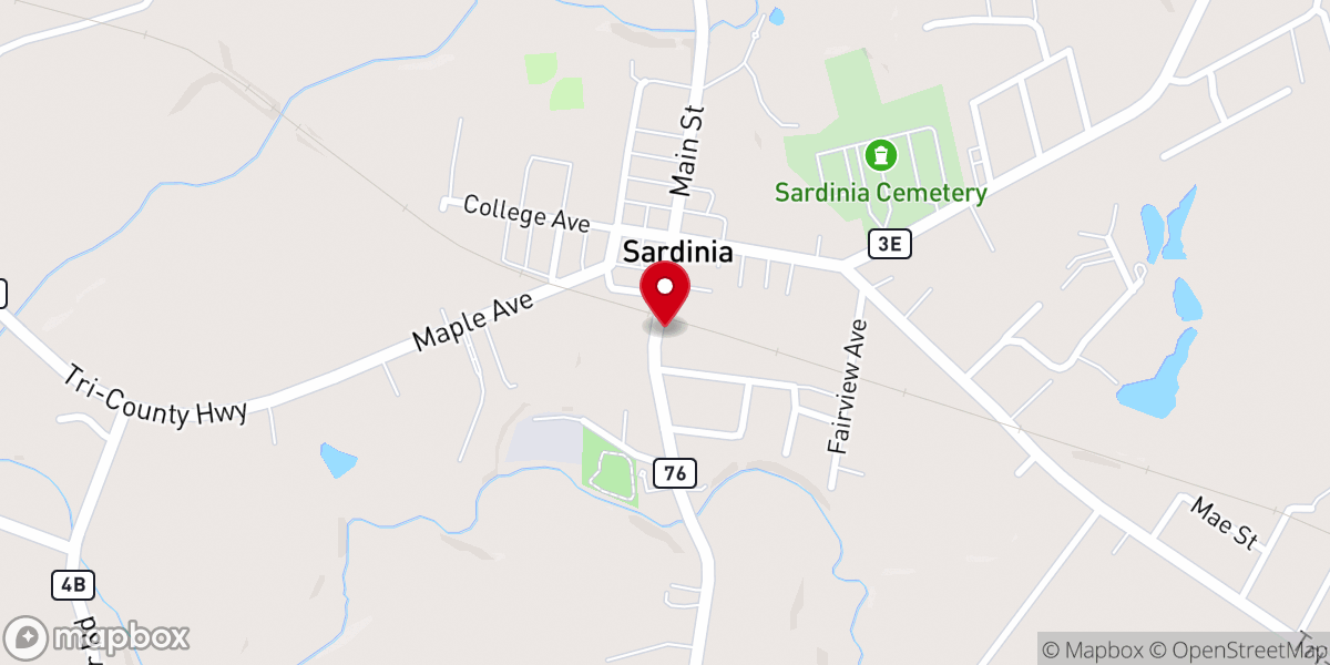 Map showing location of By Sardinia Church of Christ