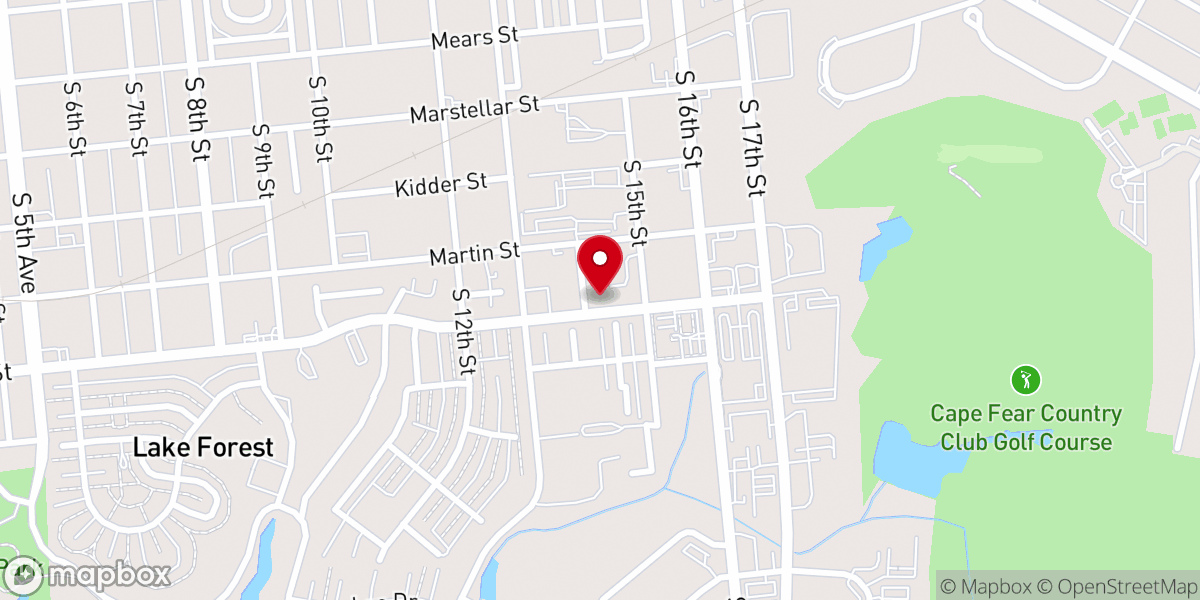 Map showing location of Hope Baptist Church