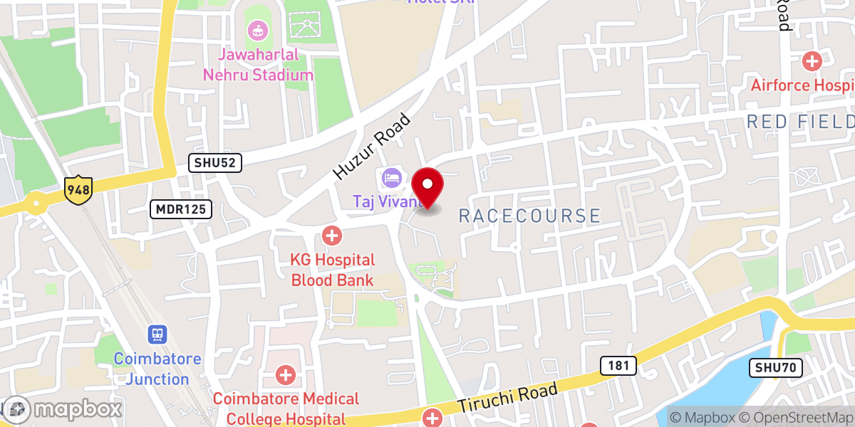 Map showing location of CSI ALL SOULS’ CHURCH