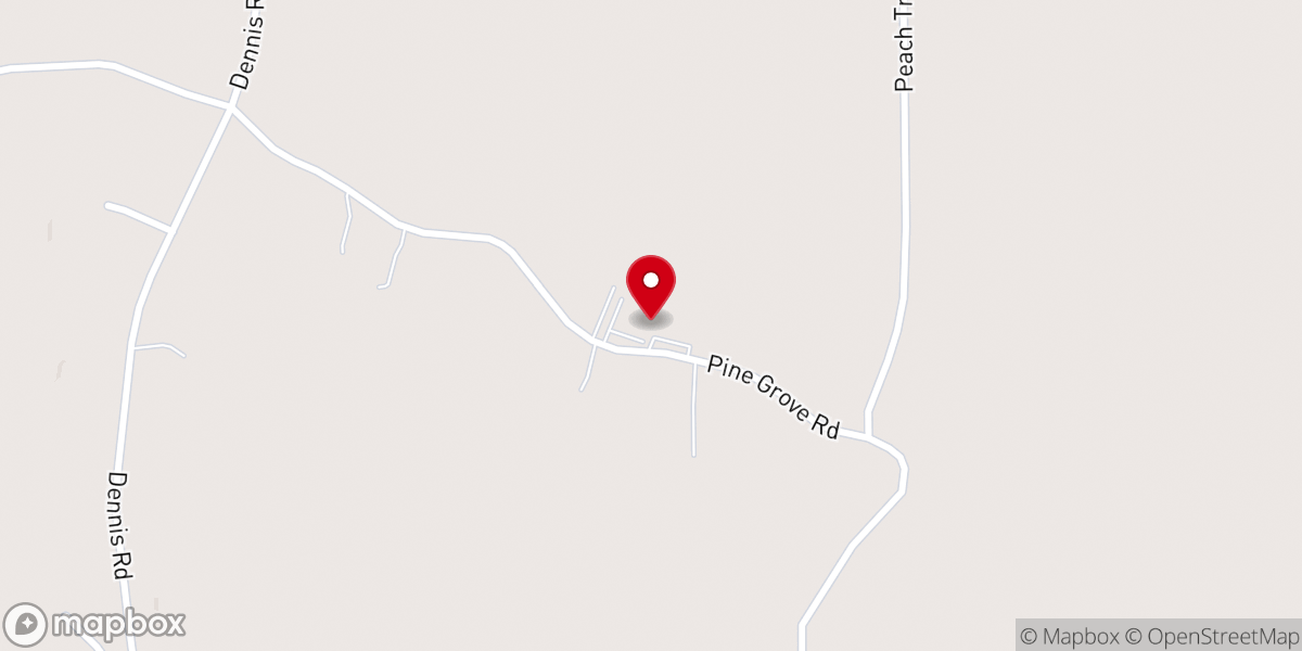 Map showing location of Pine Grove Pentecostal Church