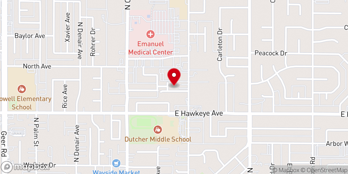 Map showing location of Turlock Community Fellowship
