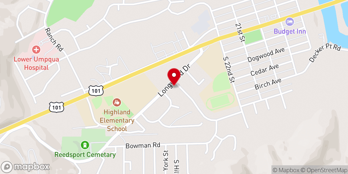 Map showing location of Highlands Baptist Church