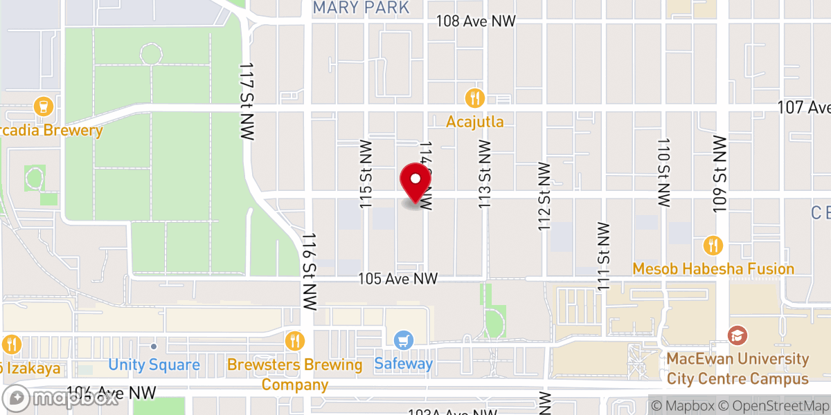Map showing location of The Mustard Seed Community Support Centre