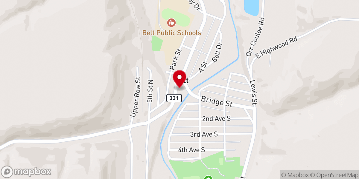 Map showing location of Belt