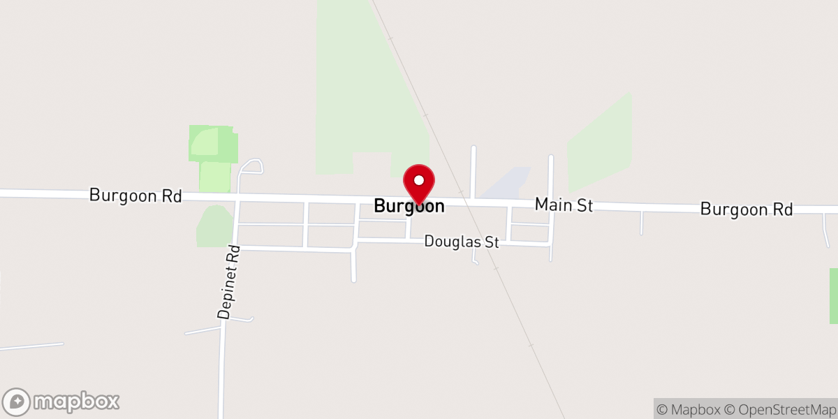 Map showing location of Burgoon United Methodist Church