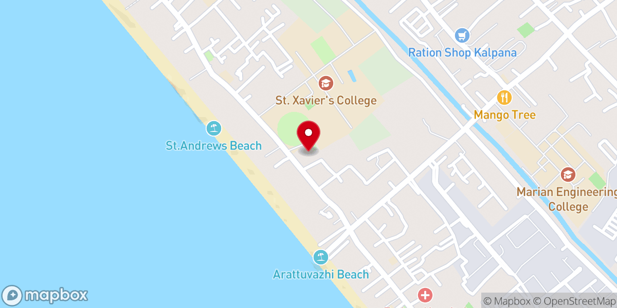 Map showing location of St. Dominic's Church, Vettucaud