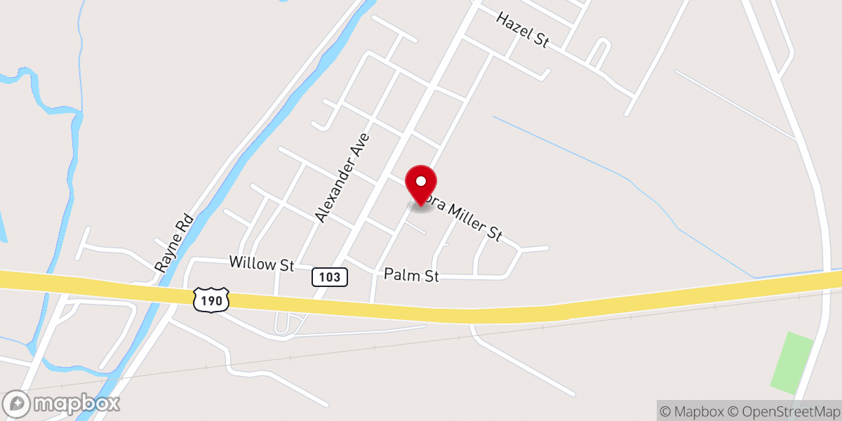 Map showing location of Port Barre United Methodist Church
