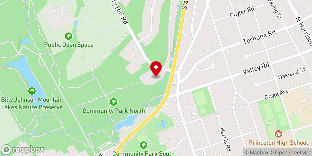 Map showing location of Unitarian Universalist Congregation of Princeton