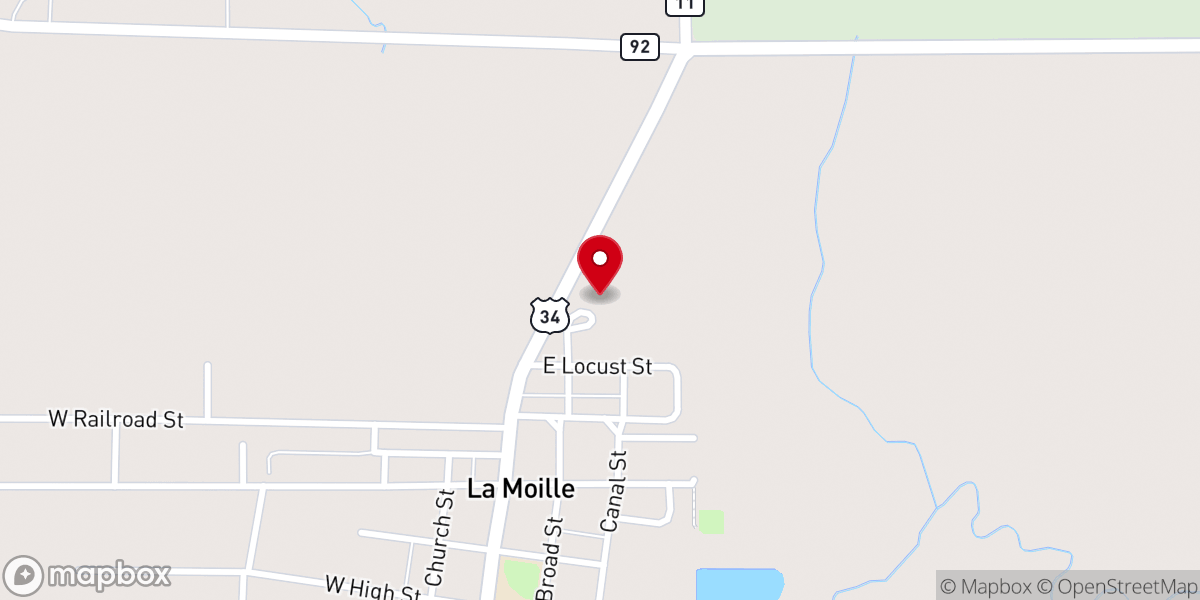 Map showing location of La Moille United Methodist Church
