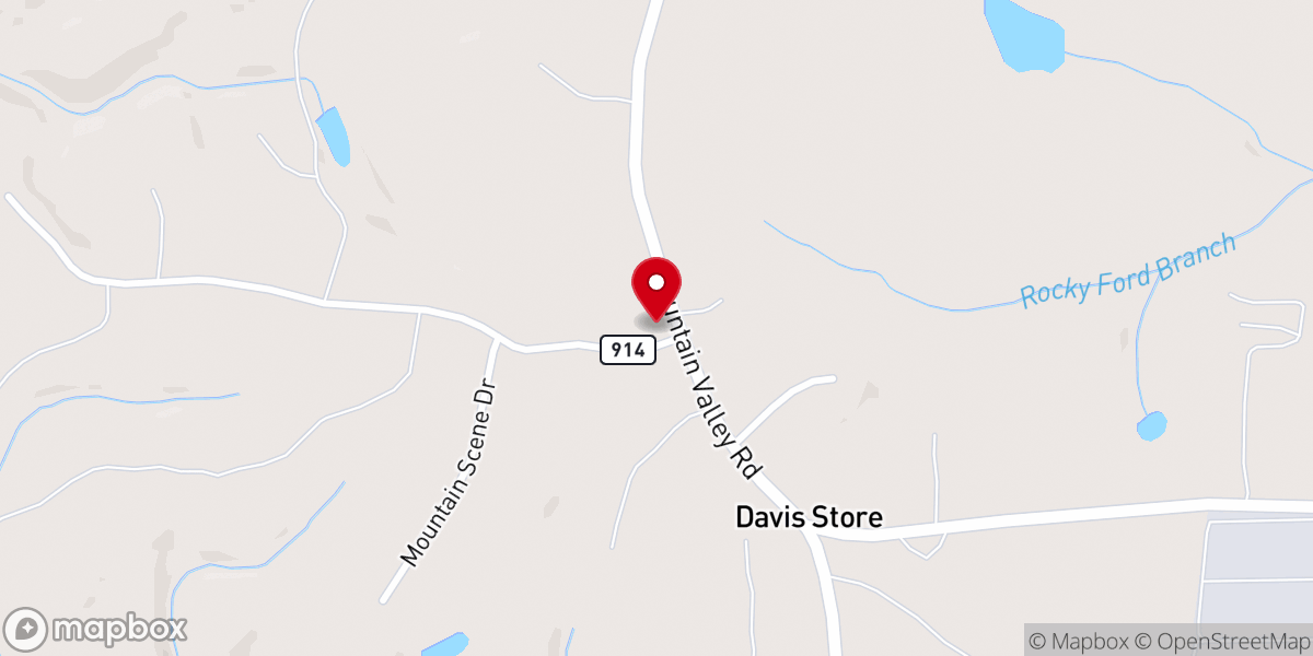 Map showing location of Greenwood Church