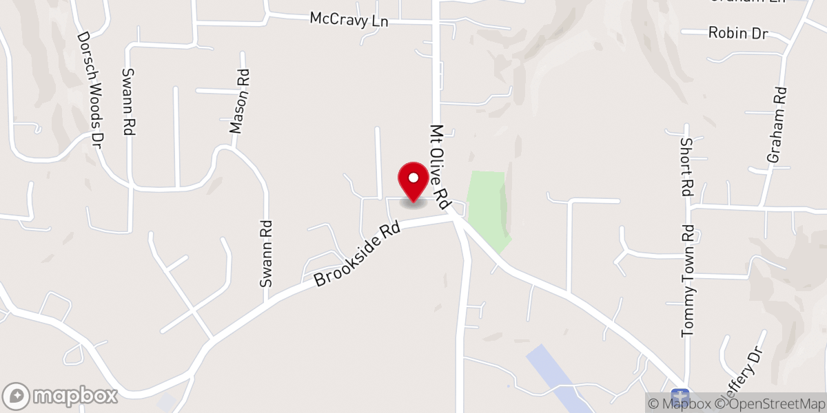 Map showing location of First Baptist Church Mount Olive