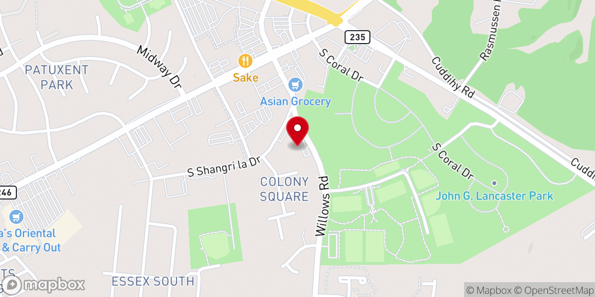 Map showing location of Lexington Park Baptist Preschool