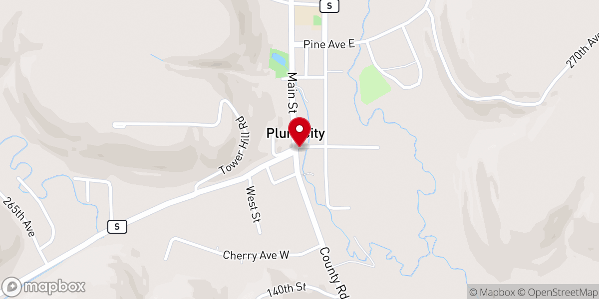 Map showing location of Plum City