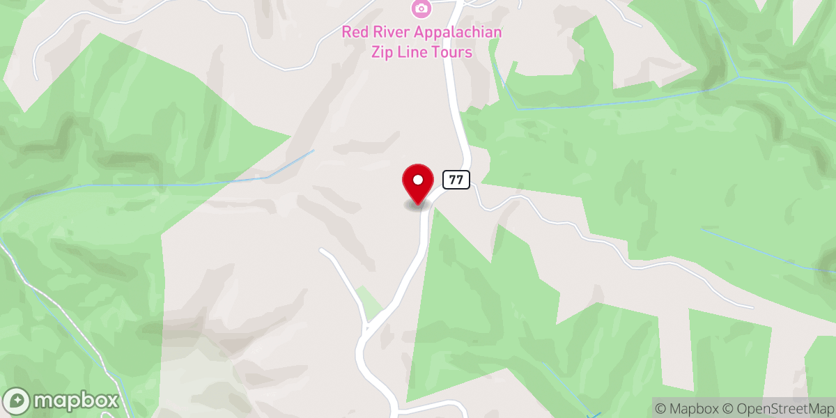 Map showing location of Tarr Ridge Church