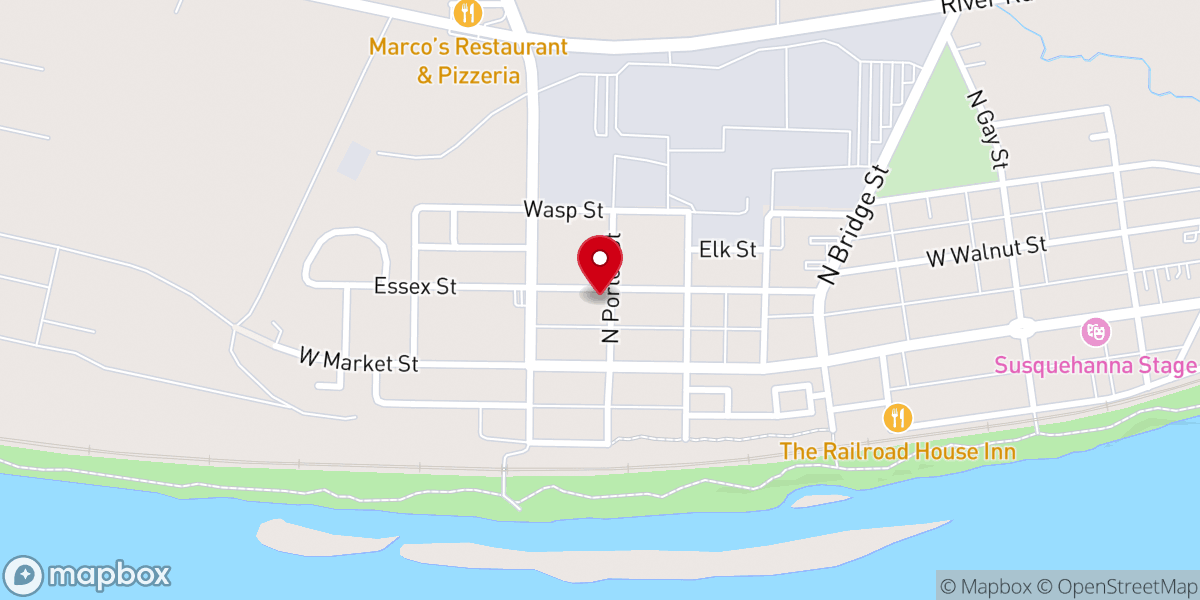 Map showing location of Marietta Mennonite Church