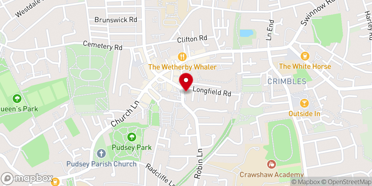 Map showing location of St Andrew's Methodist Church