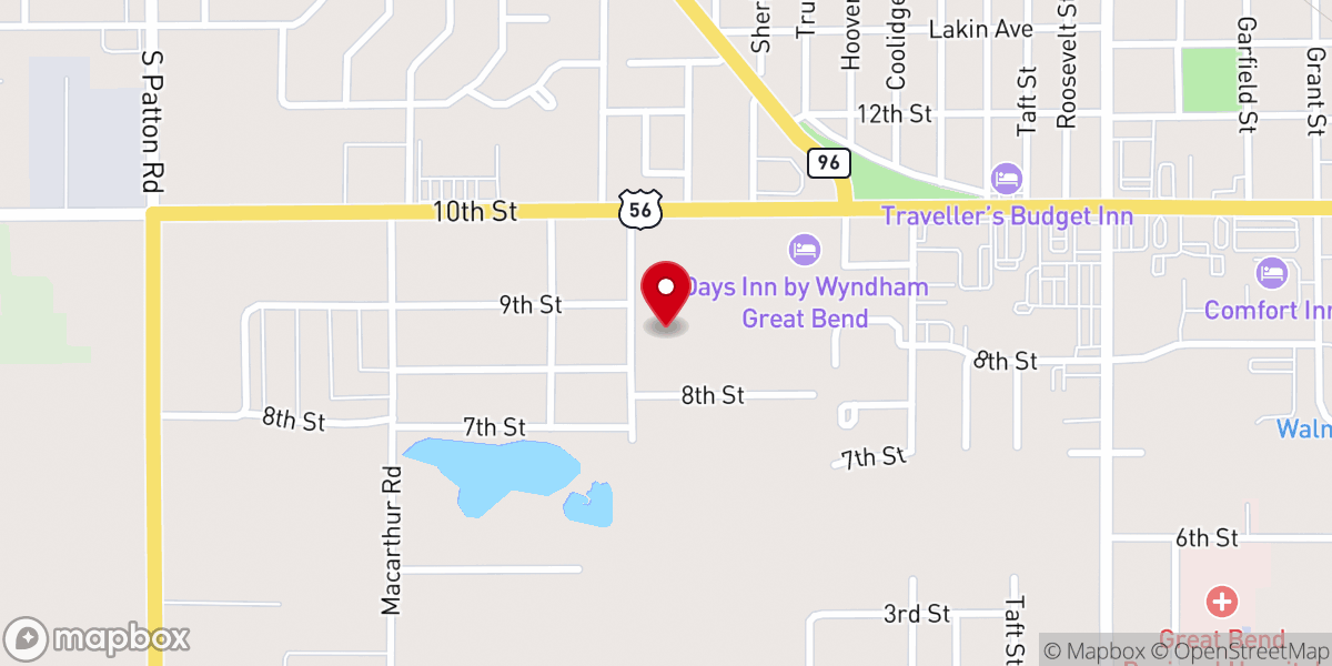 Map showing location of Heartland Community Church