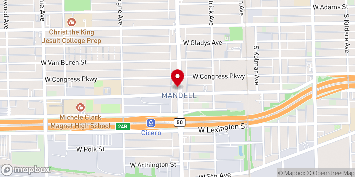 Map showing location of New Precious Grove Baptist Church