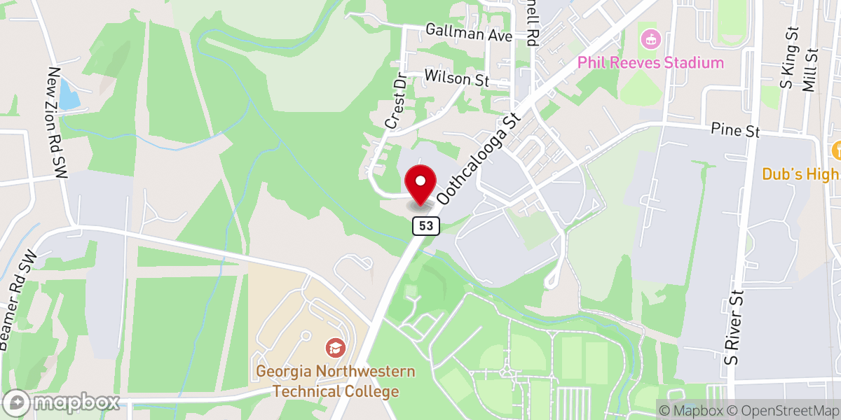 Map showing location of Victory Fellowship Center
