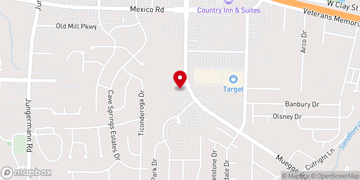 Map showing location of First Baptist Church St. Charles