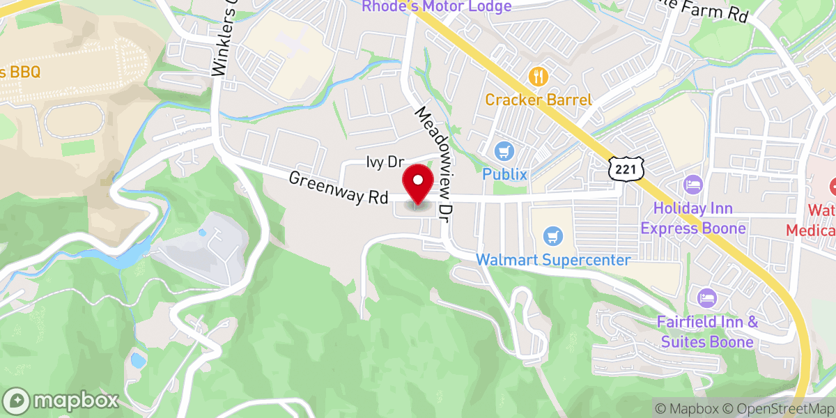 Map showing location of Greenway Baptist Church