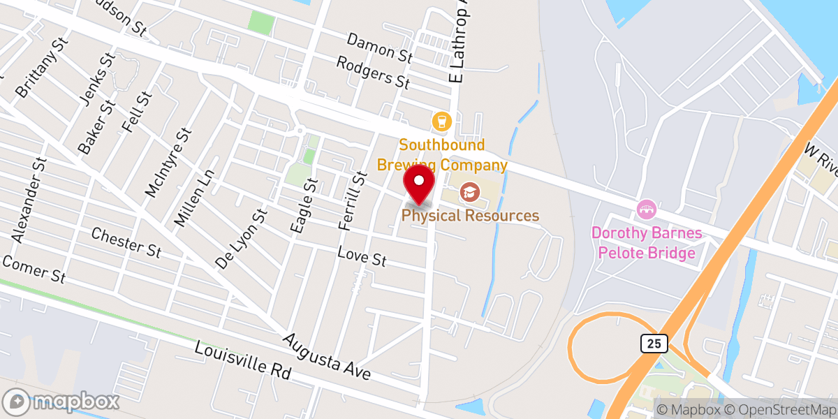 Map showing location of Zion Hill Missionary Baptist Church
