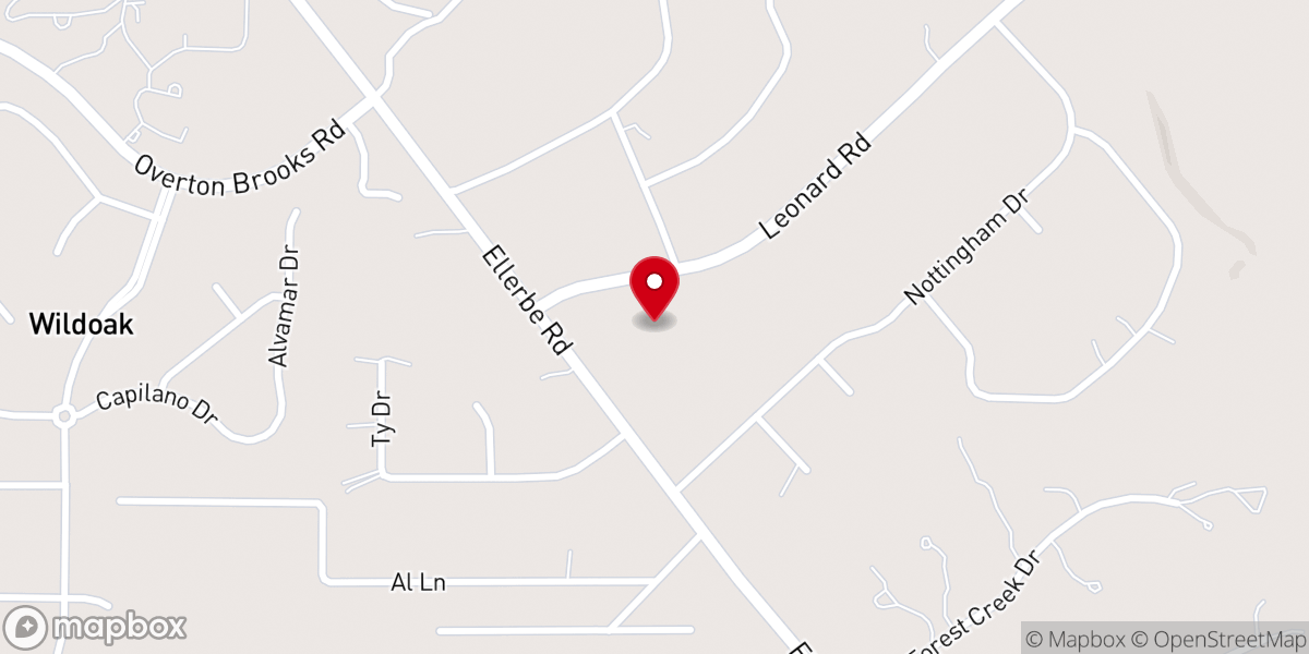 Map showing location of Ellerbe Baptist Church