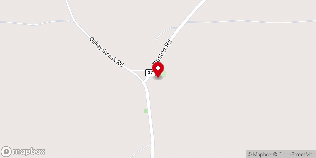 Map showing location of Rawls Baptist Church