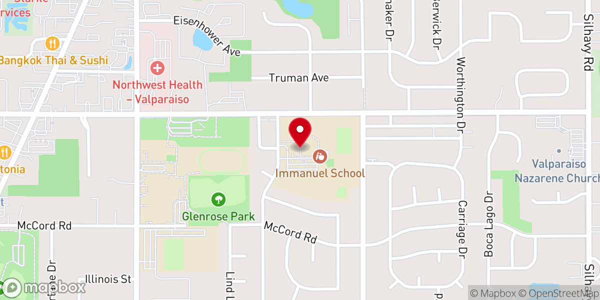 Map showing location of Immanuel Lutheran Church Food Pantry - Food Distribution Center