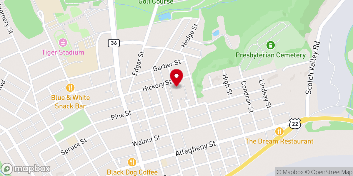 Map showing location of Allegheny Synod