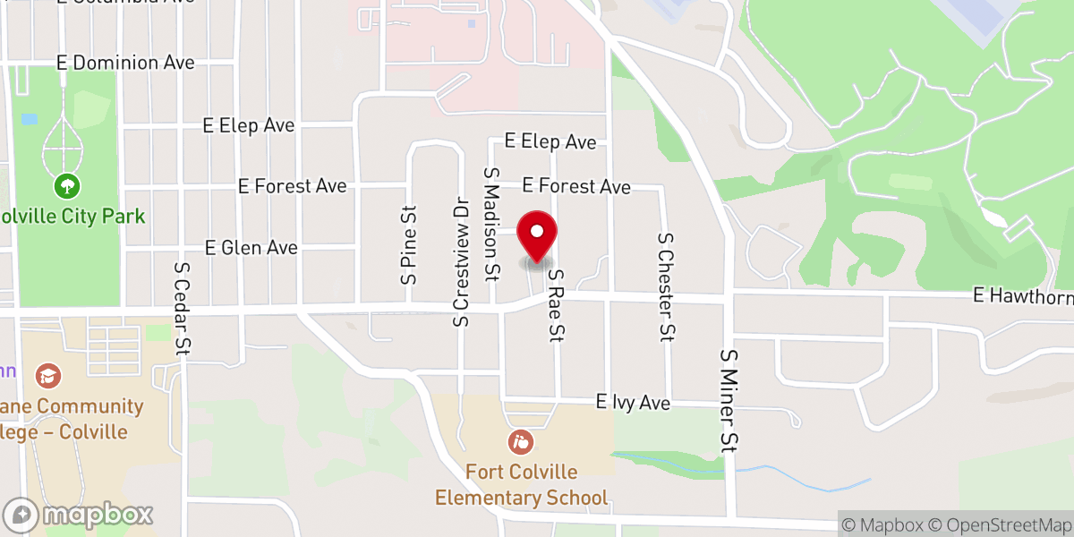 Map showing location of Colville Valley Baptist Church