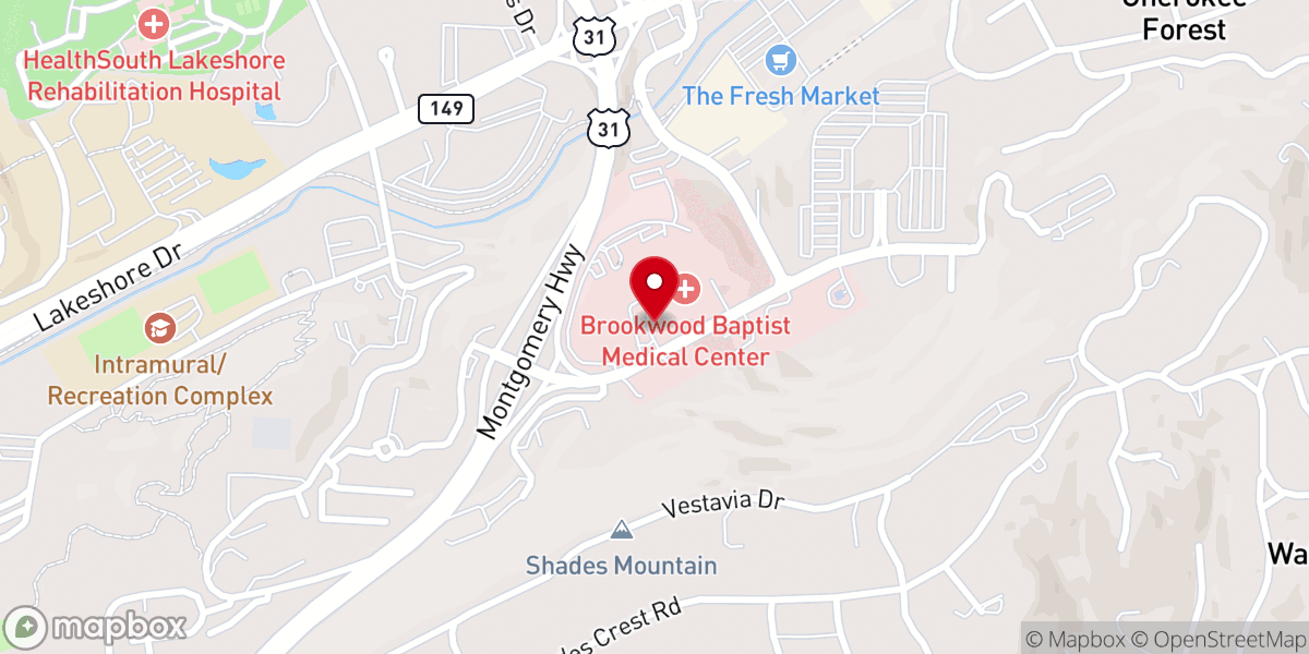 Map showing location of Dr. John A. Ward, MD