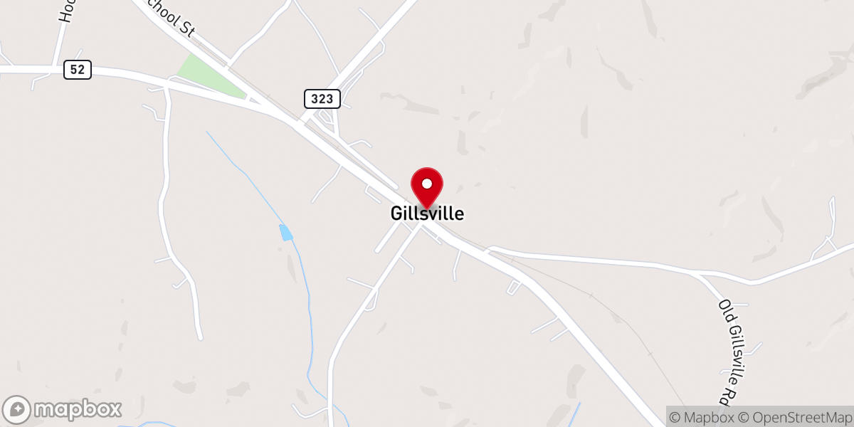 Map showing location of Gillsville