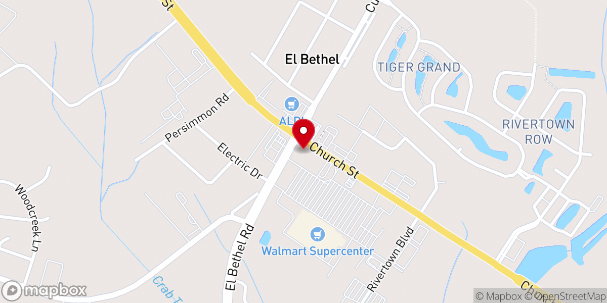 Map showing location of New El Bethel United Methodist Church