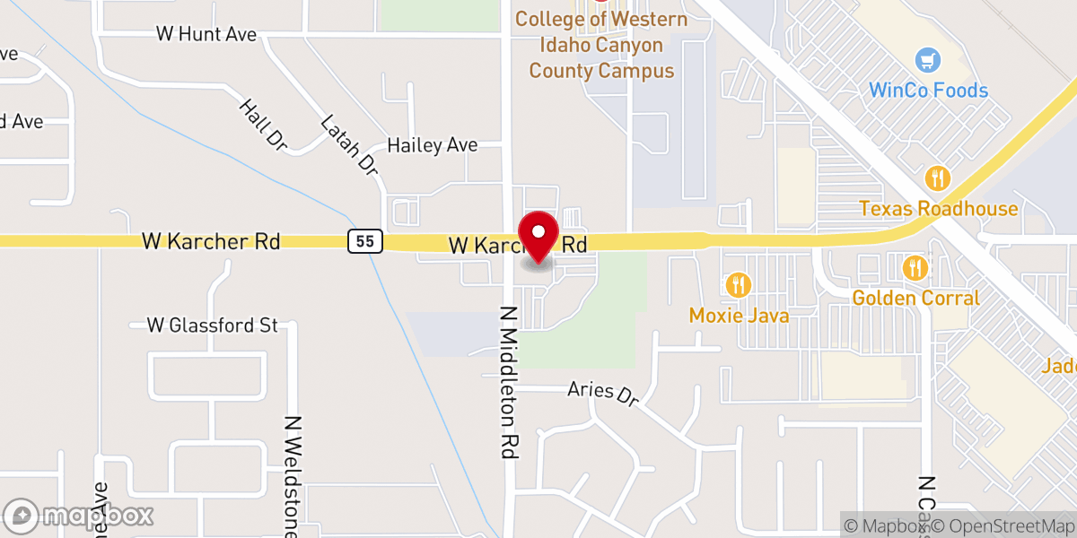 Map showing location of Karcher Church of the Nazarene