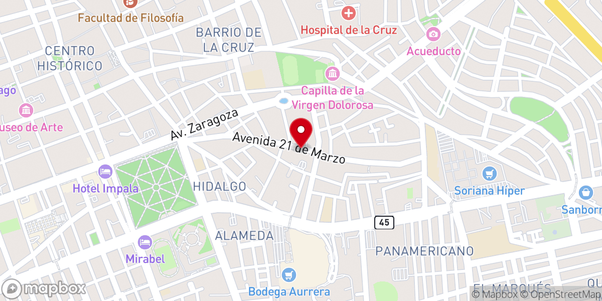 Map showing location of Parroquia De La Divina Pastora, Parish of the Divine Shepherdess