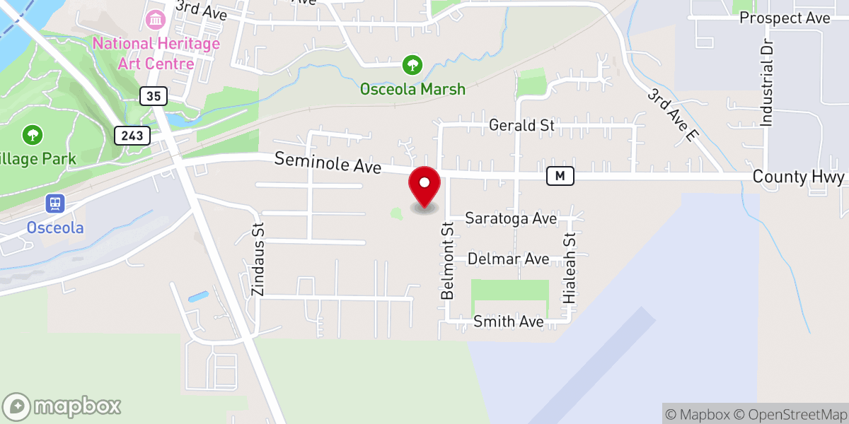 Map showing location of Trinity Evangelical Lutheran Church