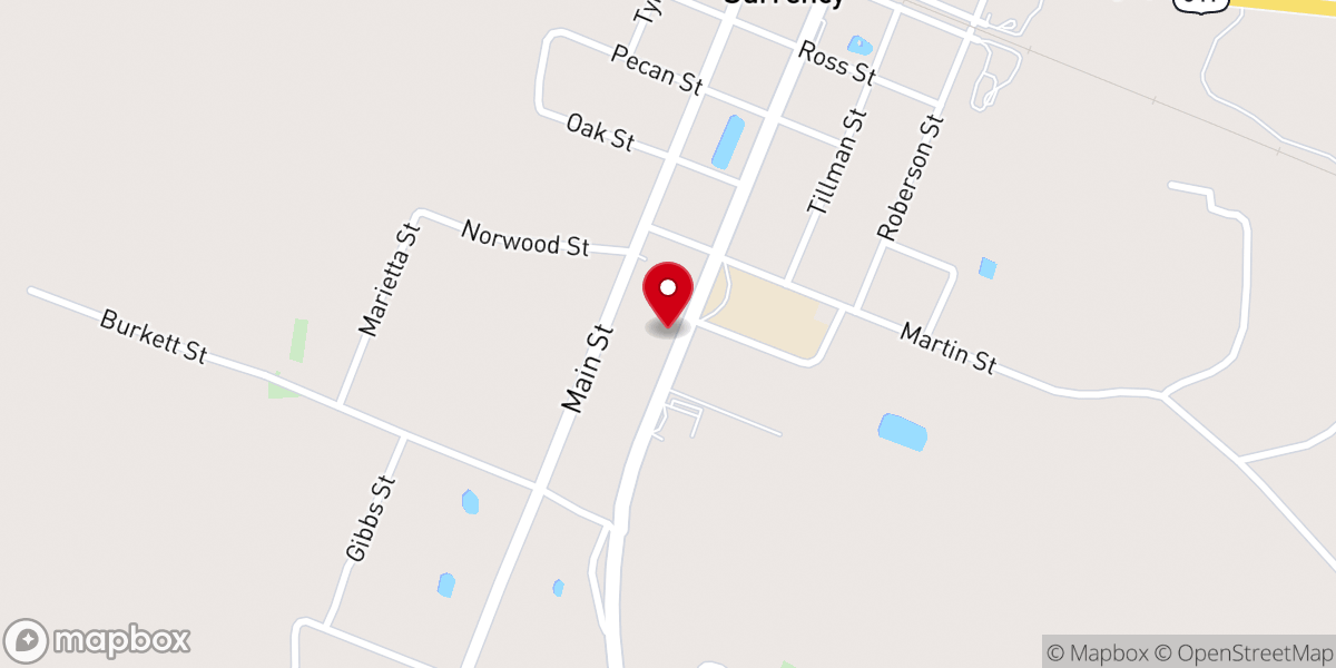 Map showing location of Surrency Community Bible Church