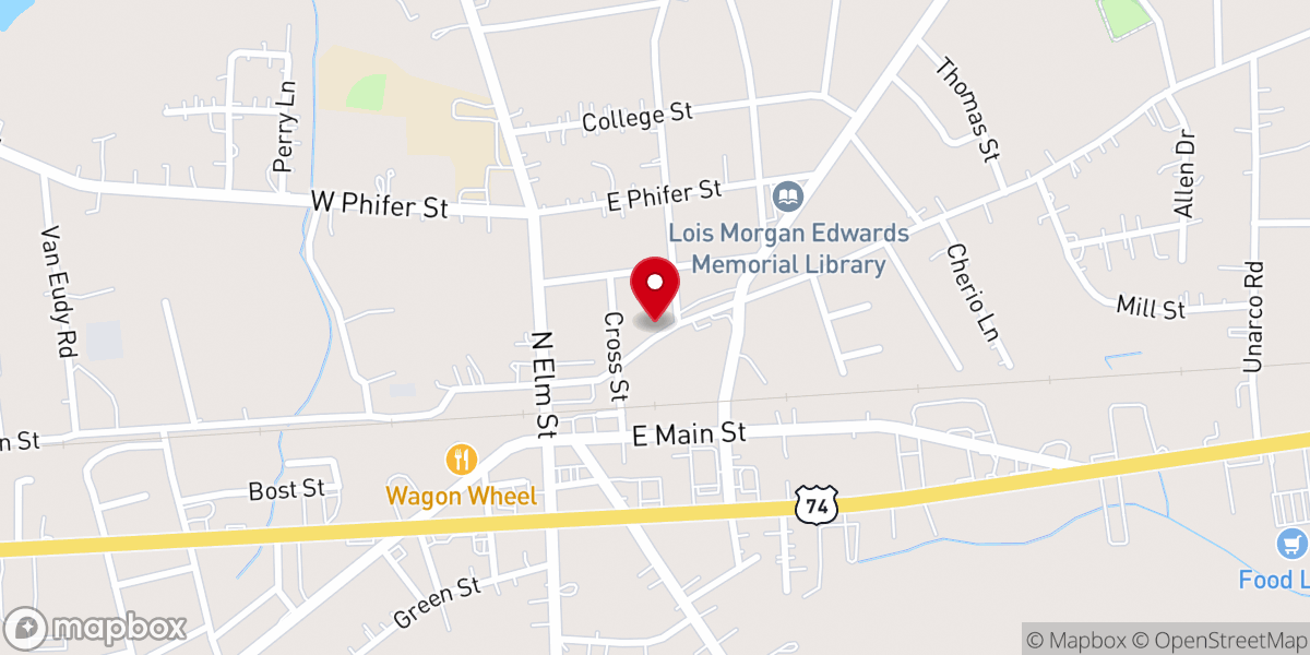 Map showing location of Cornerstone Worship Center Church of God