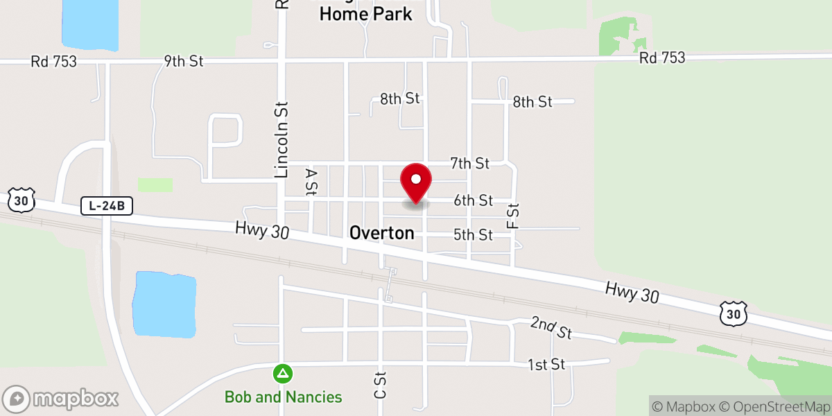 Map showing location of Holy Rosary Catholic Church