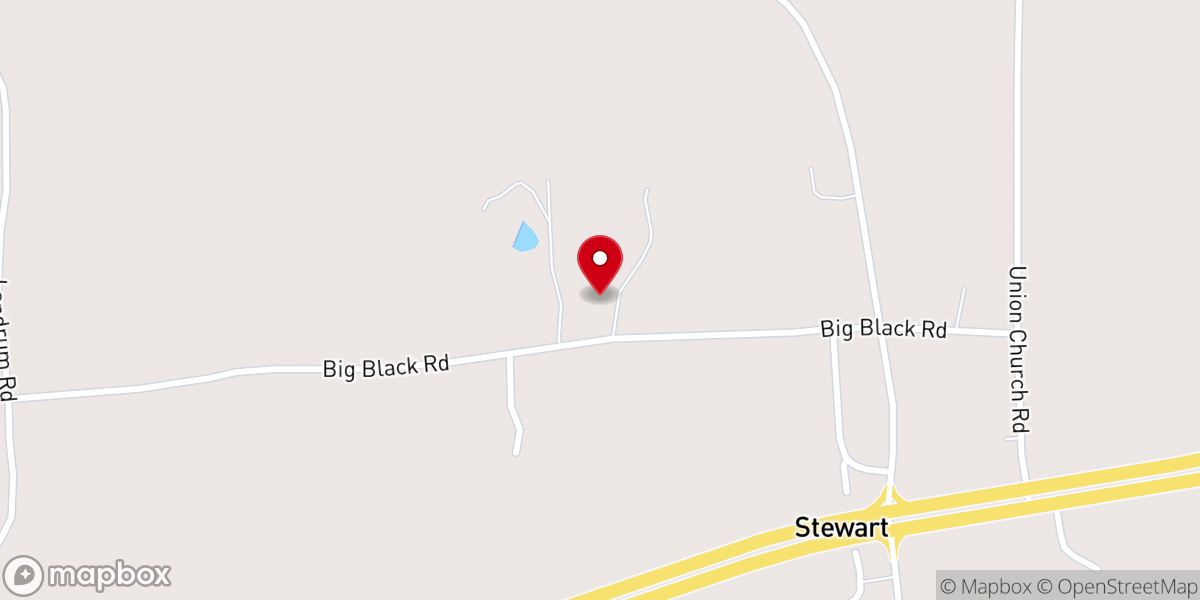 Map showing location of Stewart Baptist Church