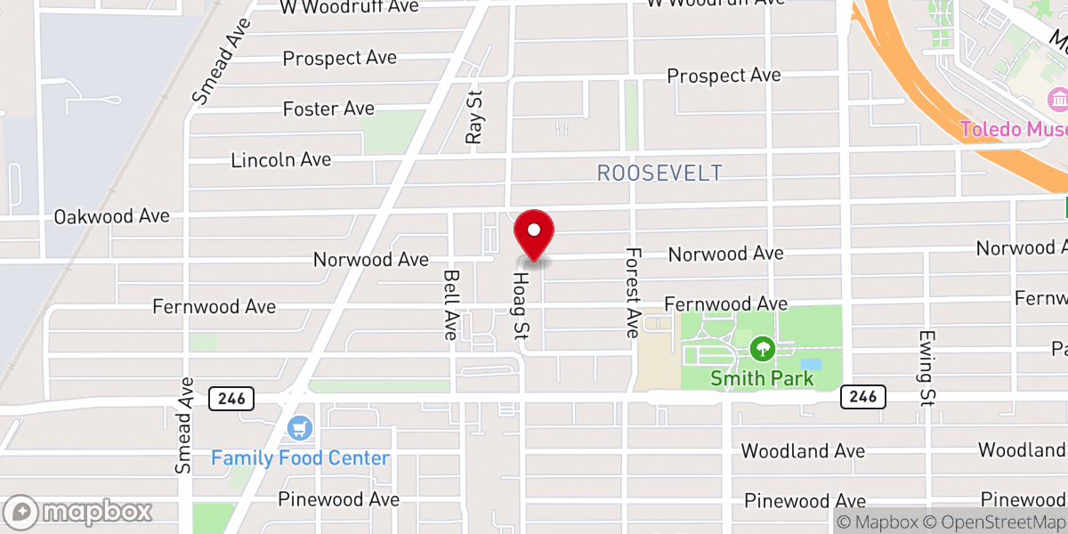 Map showing location of St James Baptist Church