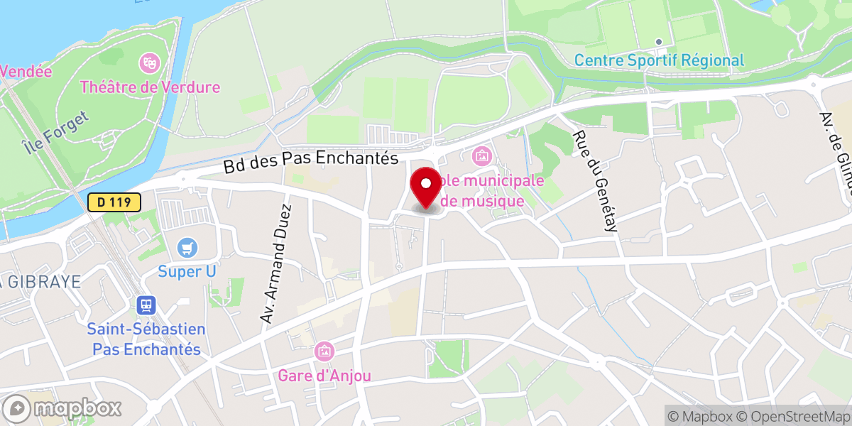 Map showing location of Presbytère de Saint-Sébastien