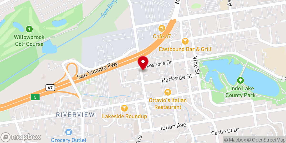 Map showing location of Lakeside Christian Helps Center