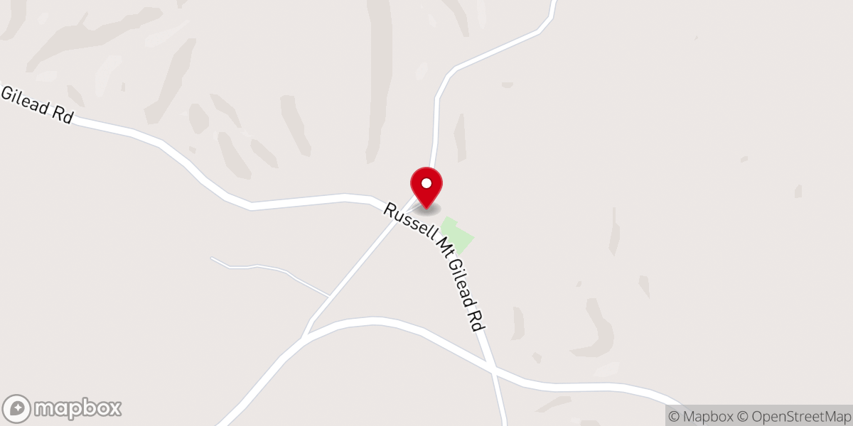 Map showing location of Mt Gilead Baptist Church