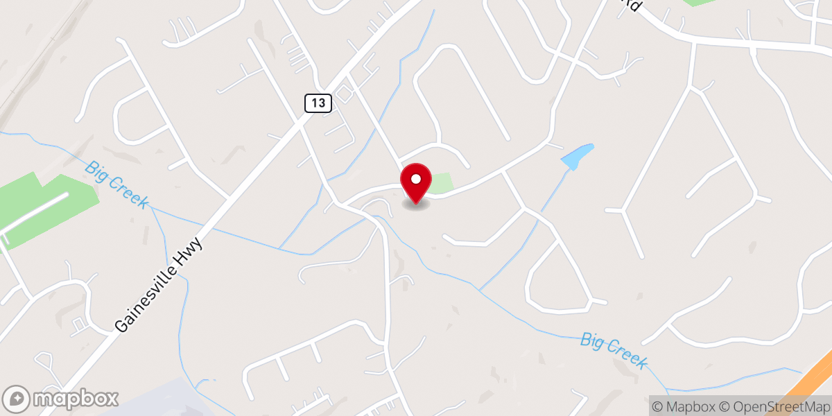 Map showing location of Mount Salem Baptist Church - Flowery Branch