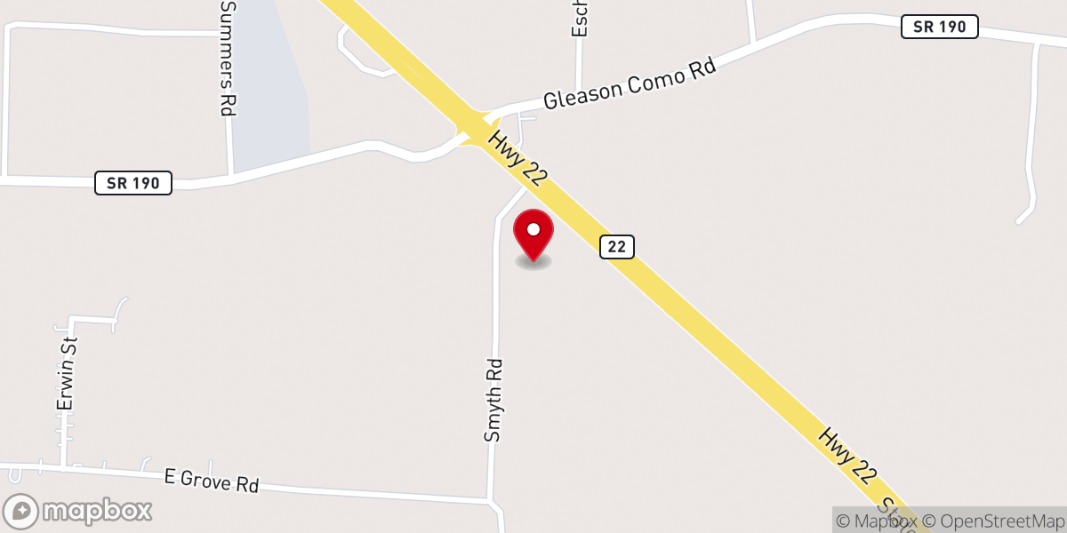 Map showing location of Gleason Cumberland Presbyterian