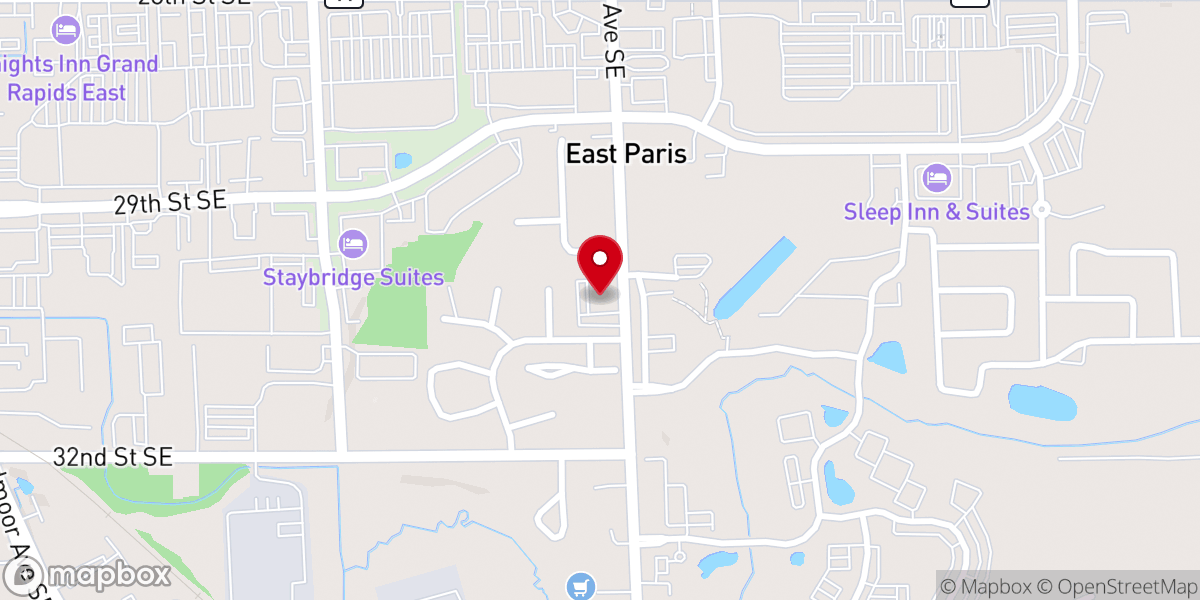 Map showing location of East Paris Christian Reformed Church