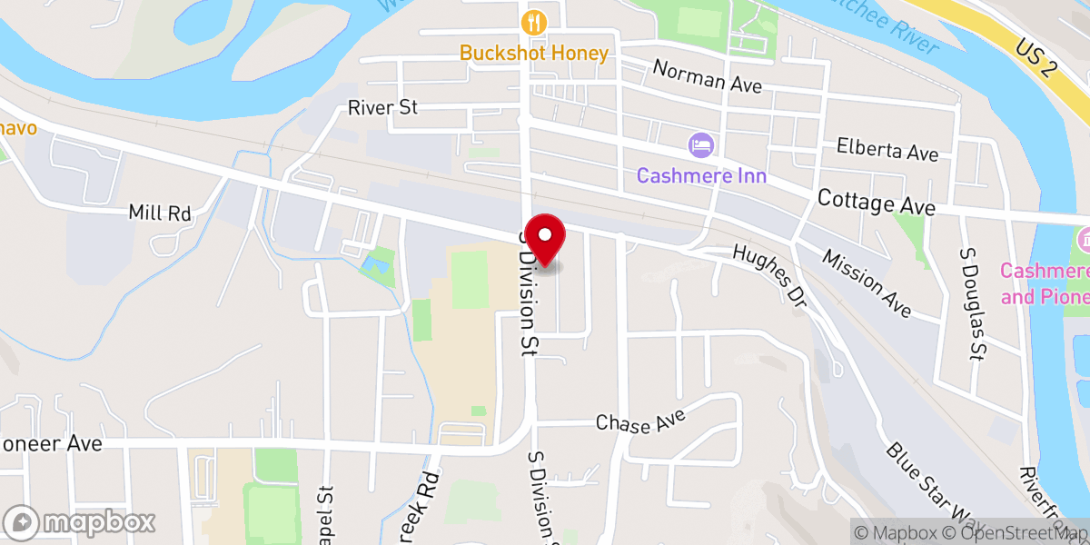 Map showing location of Cashmere Community Concerts